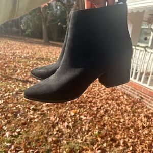 a new day Suede Black Ankle Booties